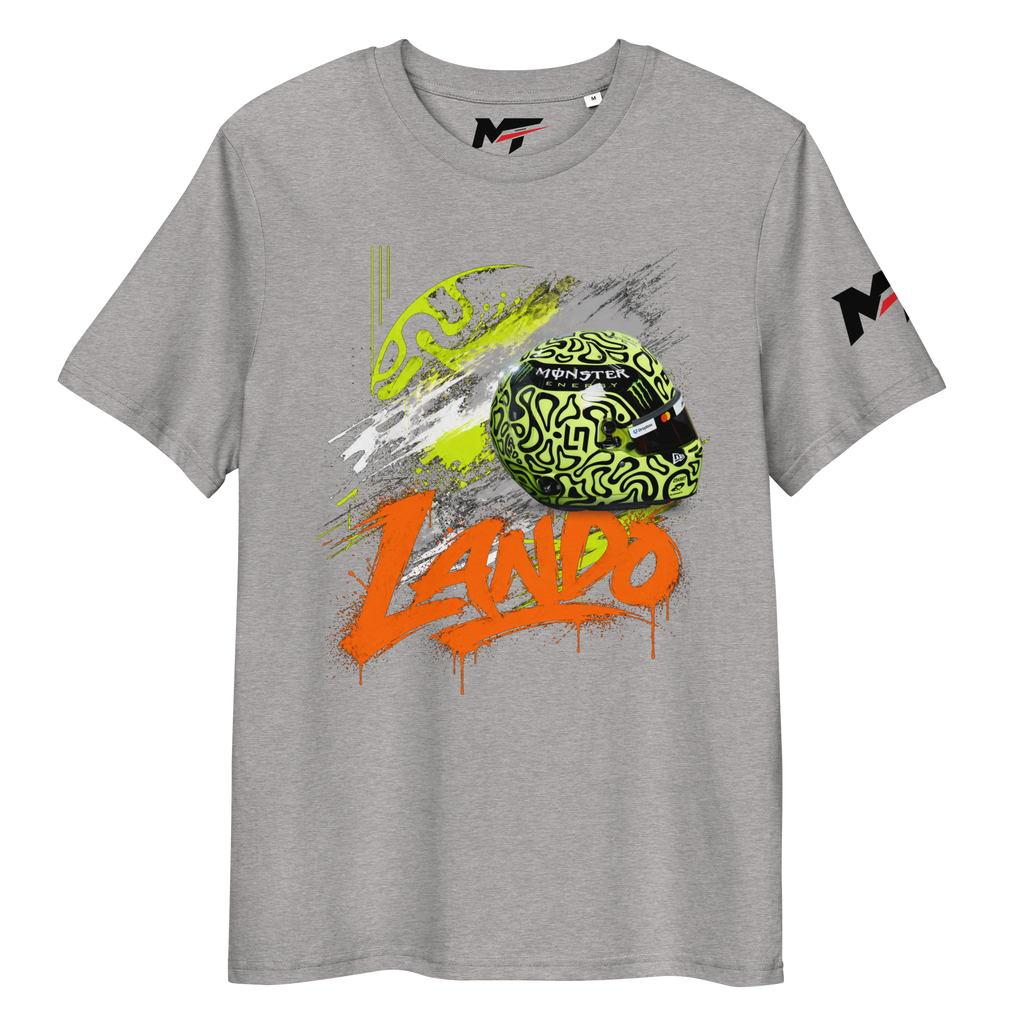 Motorthreadz Lando Norris Formula1 t-shirt in Heather Grey featuring a racing inspired graphic design