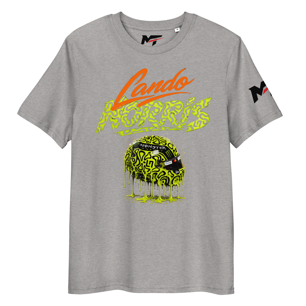 Motorthreadz Lando Norris Formula1 t-shirt in Heather Grey featuring a racing inspired graphic design