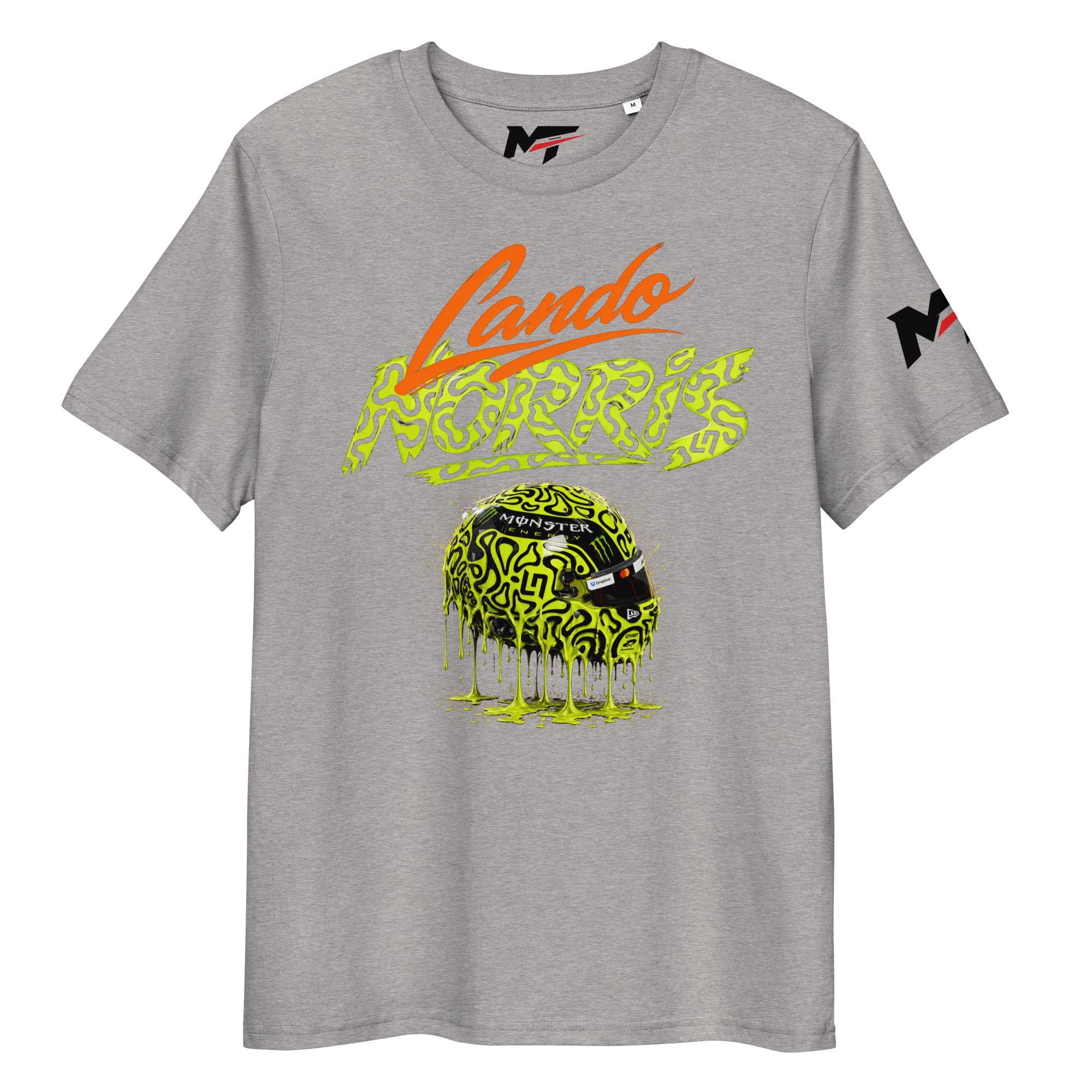 Motorthreadz Lando Norris Formula1 t-shirt in Heather Grey featuring a racing inspired graphic design