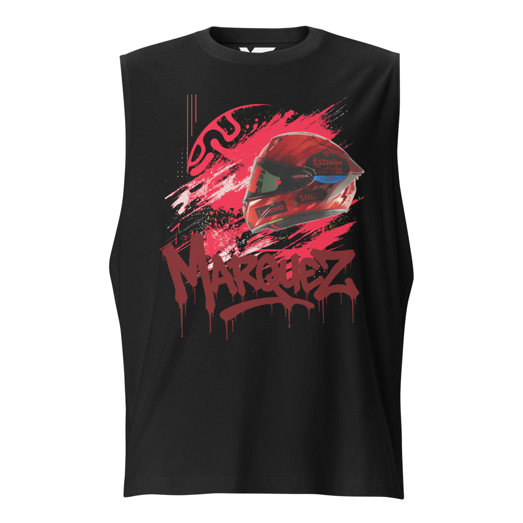 Motorthreadz Marc Marquez Motogp muscle tank top in Black featuring a racing inspired graphic design