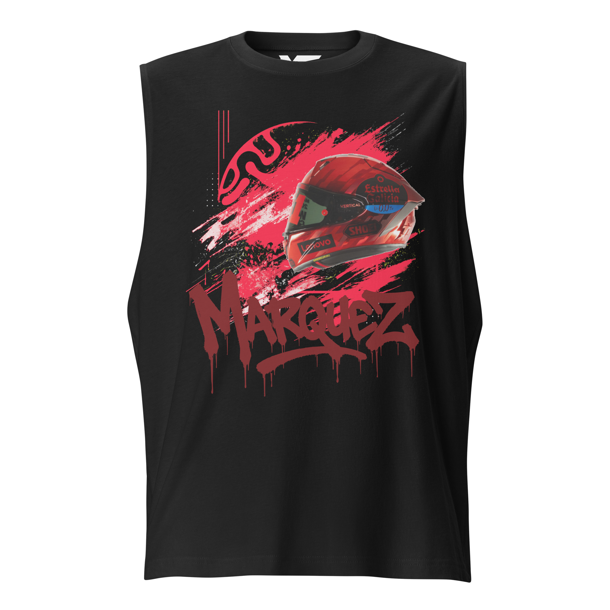 Motorthreadz Marc Marquez Motogp muscle tank top in Black featuring a racing inspired graphic design
