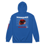 Motorthreadz Marc Marquez Motogp zip hoodie in Royal featuring a racing inspired graphic design