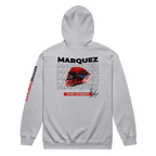 Motorthreadz Marc Marquez Motogp zip hoodie in Sport Grey featuring a racing inspired graphic design