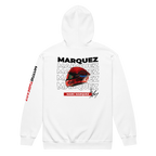 Motorthreadz Marc Marquez Motogp zip hoodie in White featuring a racing inspired graphic design