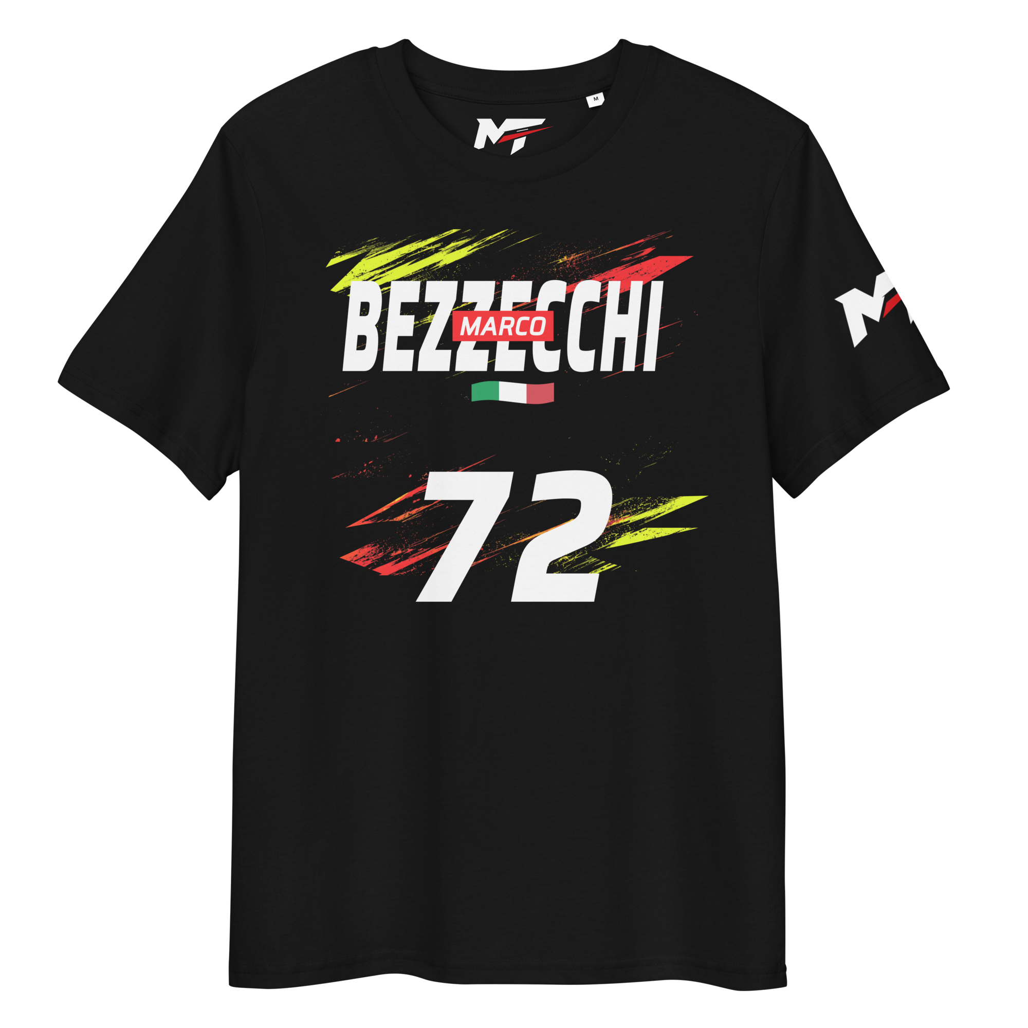 Motorthreadz Marco Bezzecchi Motogp t-shirt in Black featuring a racing inspired graphic design