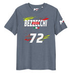Motorthreadz Marco Bezzecchi Motogp t-shirt in Dark Heather Blue featuring a racing inspired graphic design
