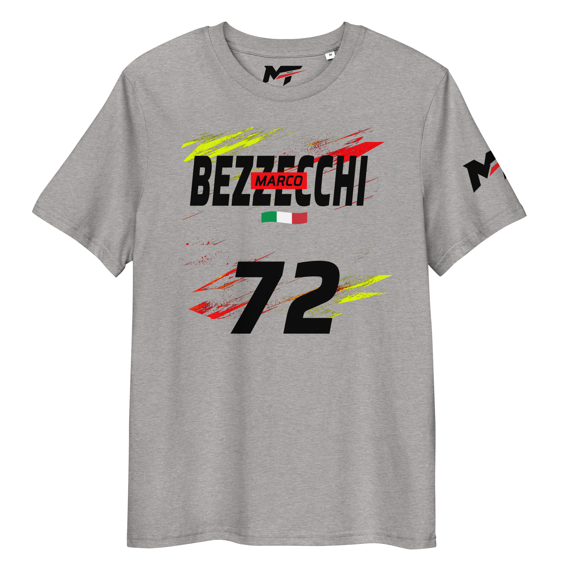 Motorthreadz Marco Bezzecchi Motogp t-shirt in Heather Grey featuring a racing inspired graphic design