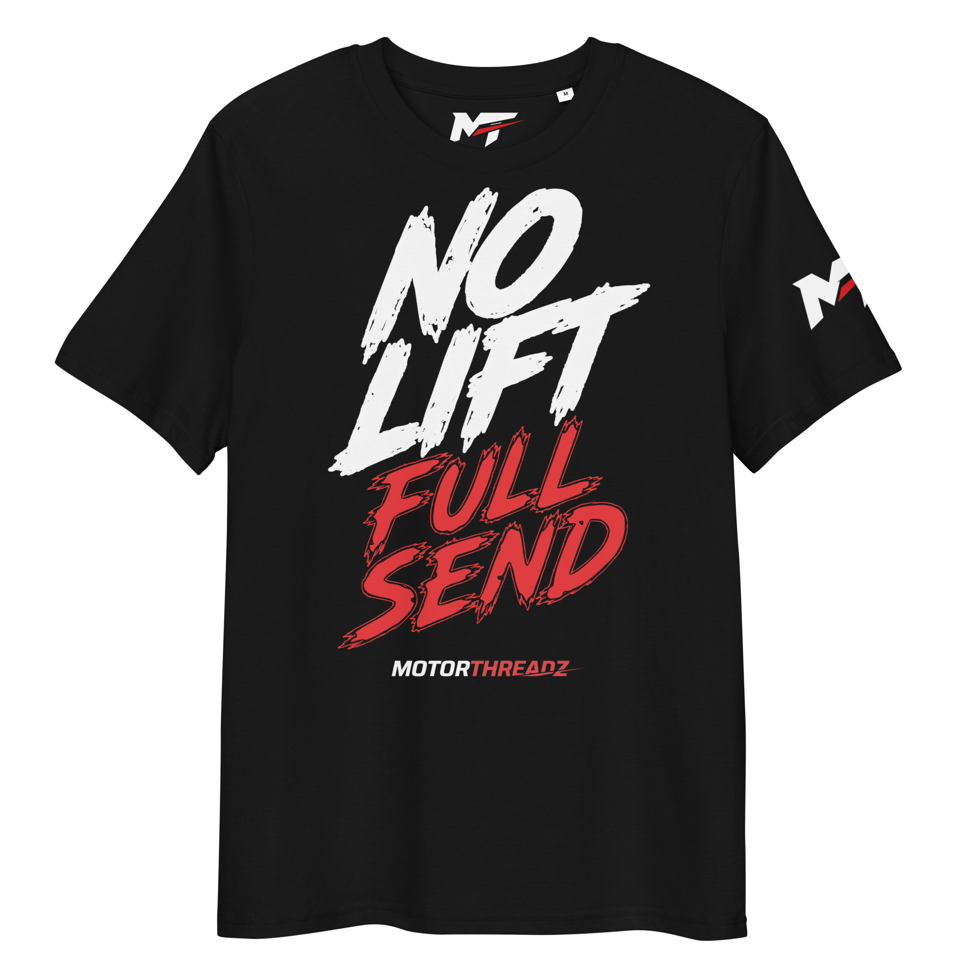 Motorthreadz No Lift Full Send Motorsports t-shirt in Black featuring a racing inspired graphic design