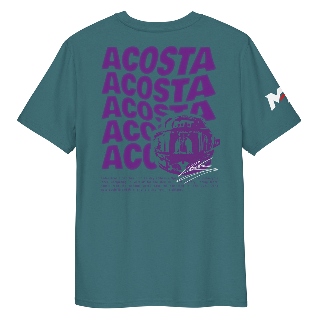Motorthreadz Pedro Acosta Motogp t-shirt in Stargazer featuring a racing inspired graphic design