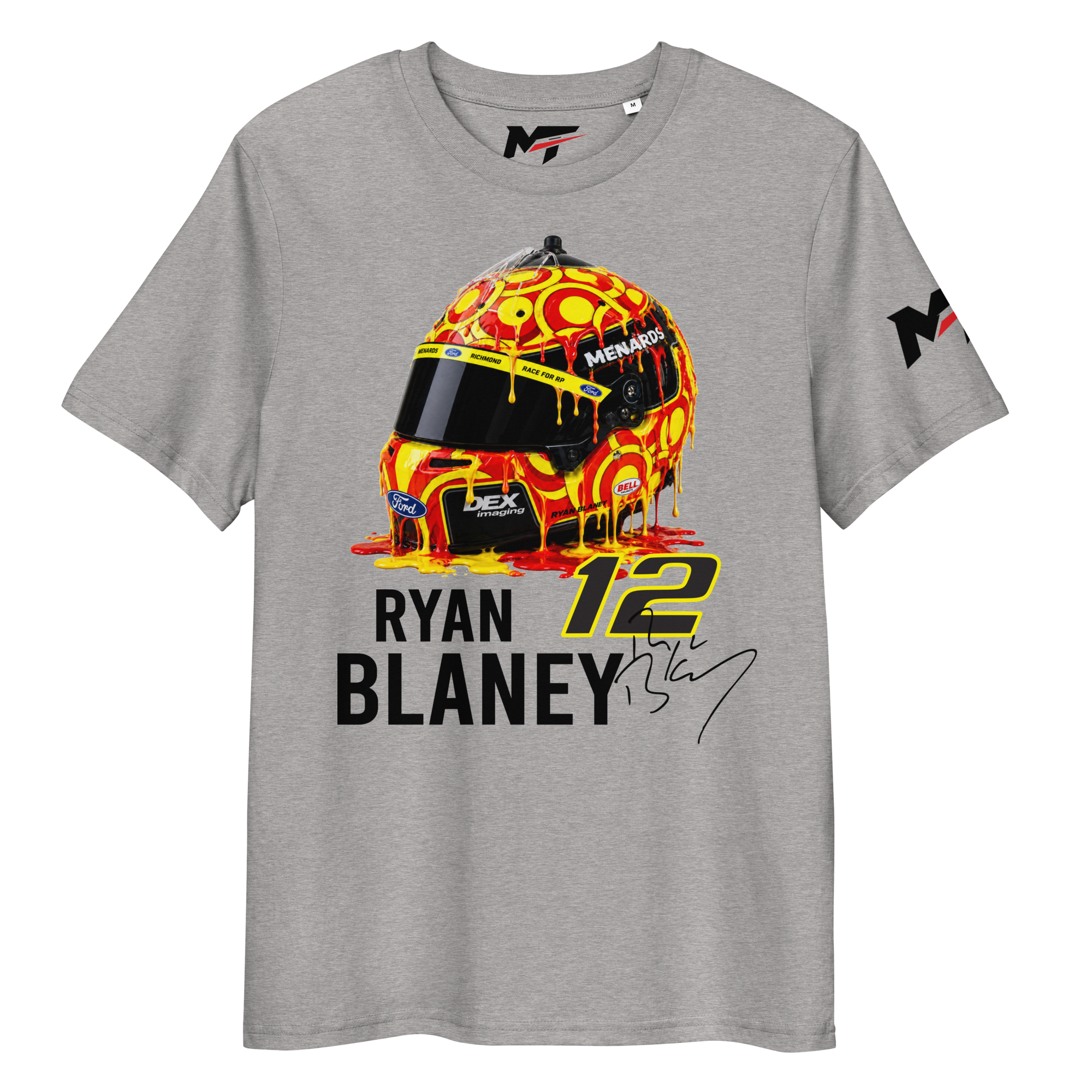 Motorthreadz Ryan Blaney Nascar t-shirt in Heather Grey featuring a racing inspired graphic design