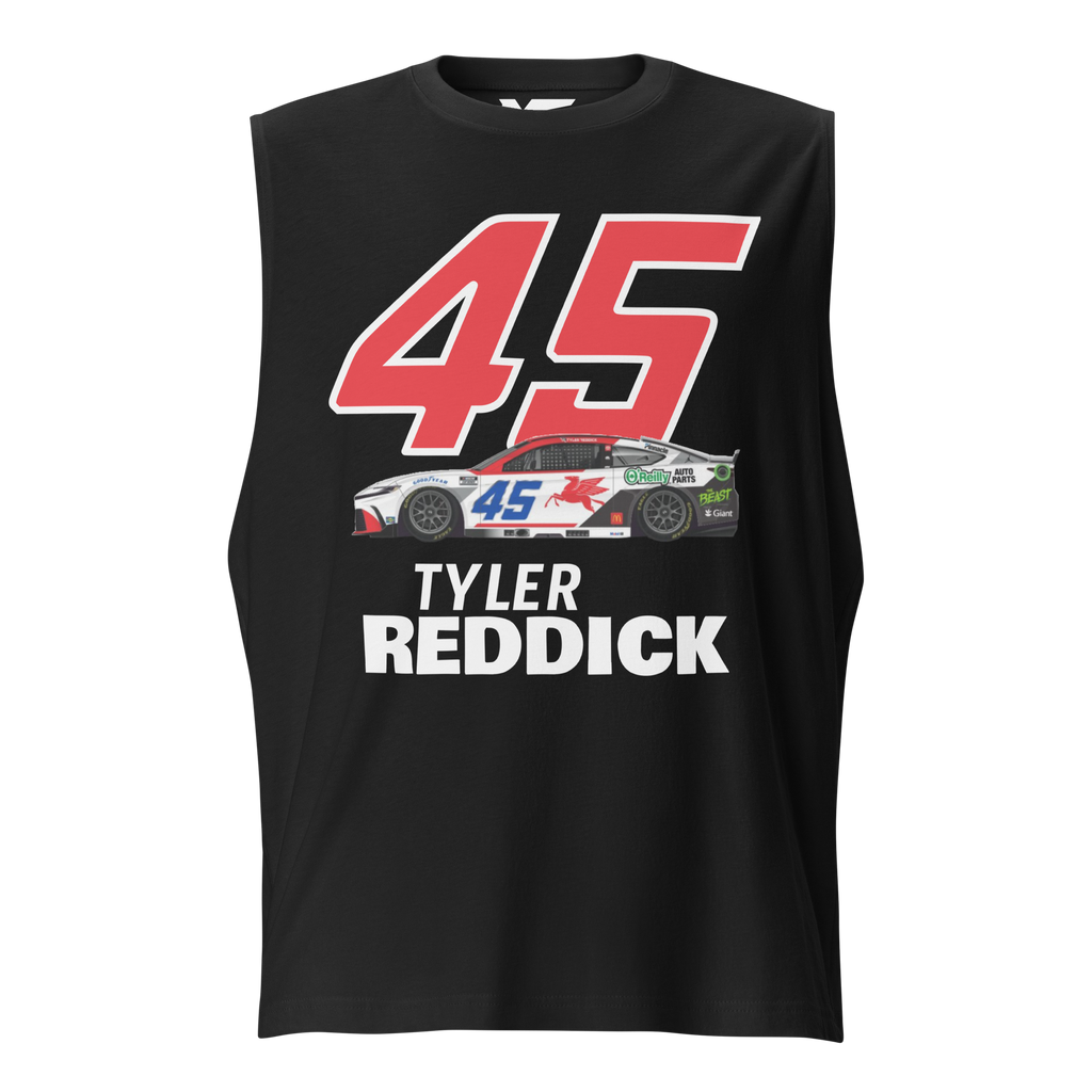 Motorthreadz Tyler Reddick Nascar muscle tank top in Black featuring a racing inspired graphic design